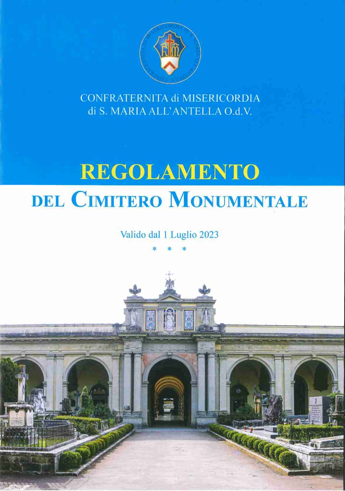 Copertina Regolamento Cimitero Monumentale