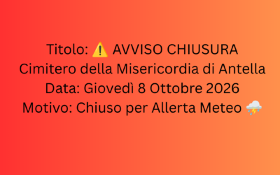 chiusura cimitero per allerta meteo